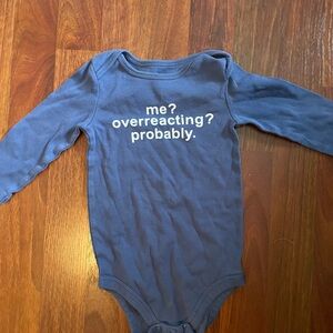 Okie dokie blue over reacting onesie
